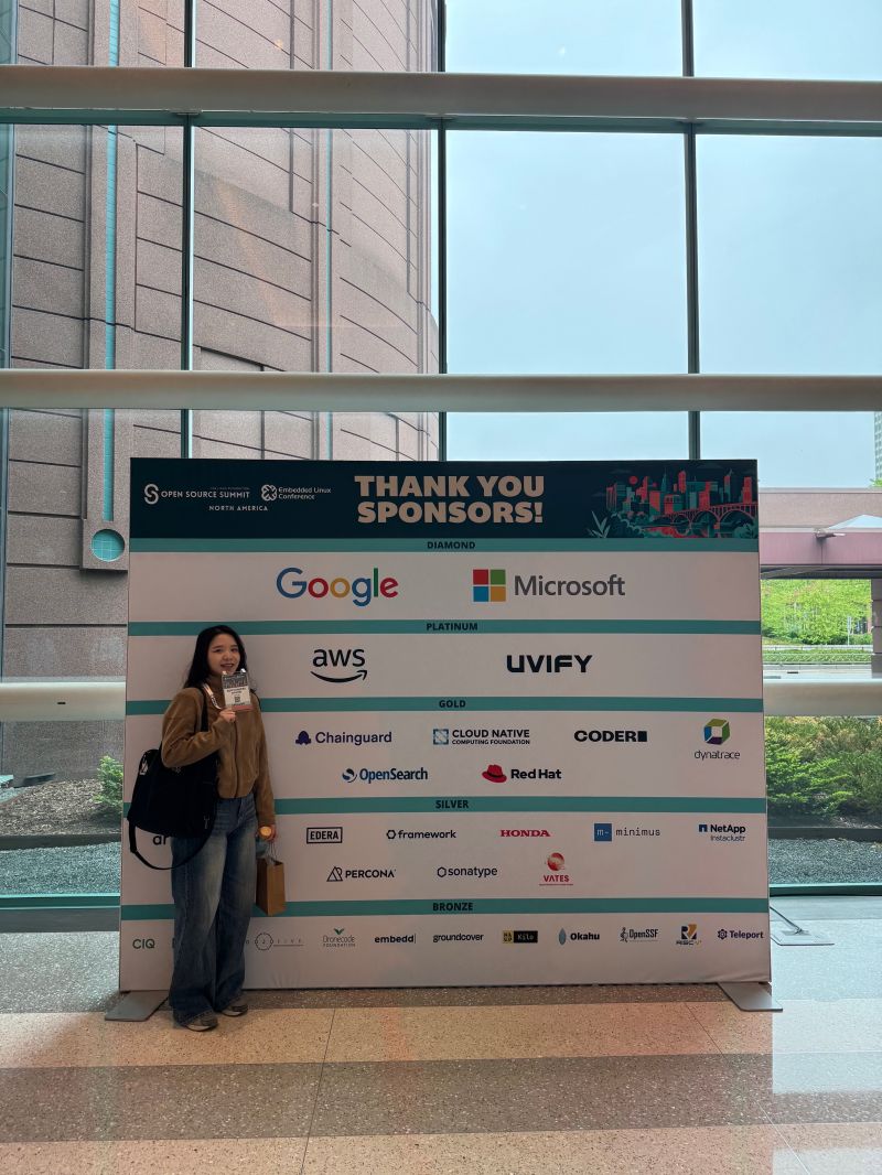 The sponsor board at Open Source Summit North America 2026