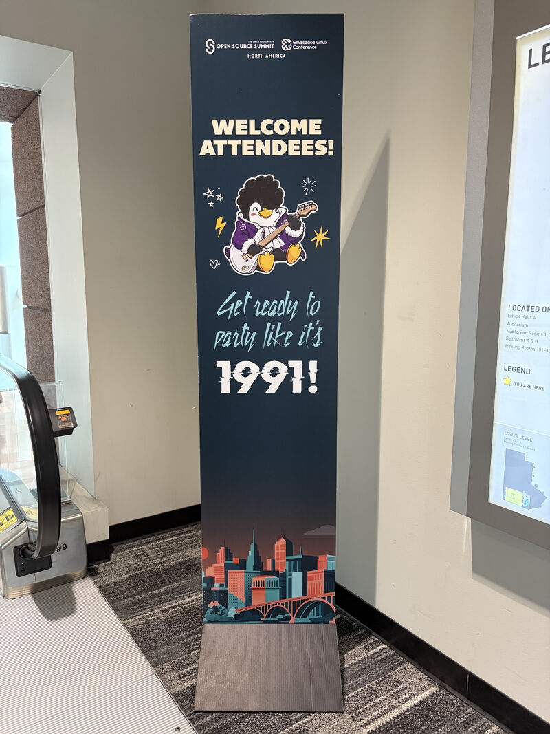 The welcome sign at Open Source Summit + Embedded Linux North America 2026