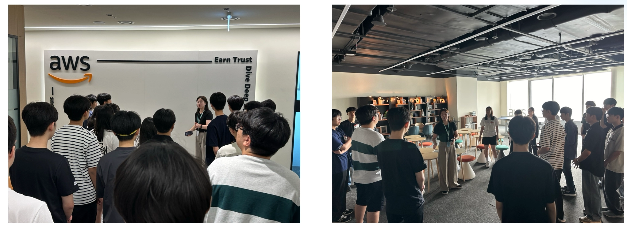 A student team presenting its customer problem and solution